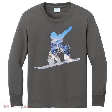 Snow Ski Boarding Sport Kids Long Sleeve Shirt