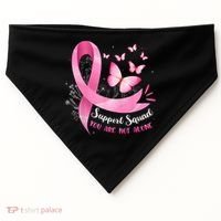 Support Squad Breast Cancer Awareness Pink Ribbon Butterfly USA-Made Doggie Bandana thumb 0