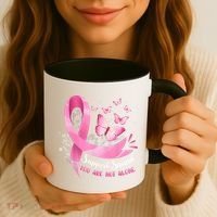 Support Squad Breast Cancer Awareness Pink Ribbon Butterfly Coffee Mug thumb 3