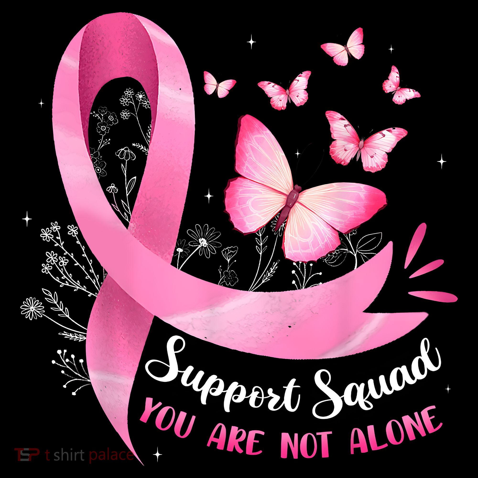 Support Squad Breast Cancer Awareness Pink Ribbon Butterfly Coffee Mug