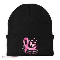 Support Squad Breast Cancer Awareness Pink Ribbon Butterfly Beanie thumb 0