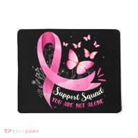 Support Squad Breast Cancer Awareness Pink Ribbon Butterfly Mousepad thumb 0