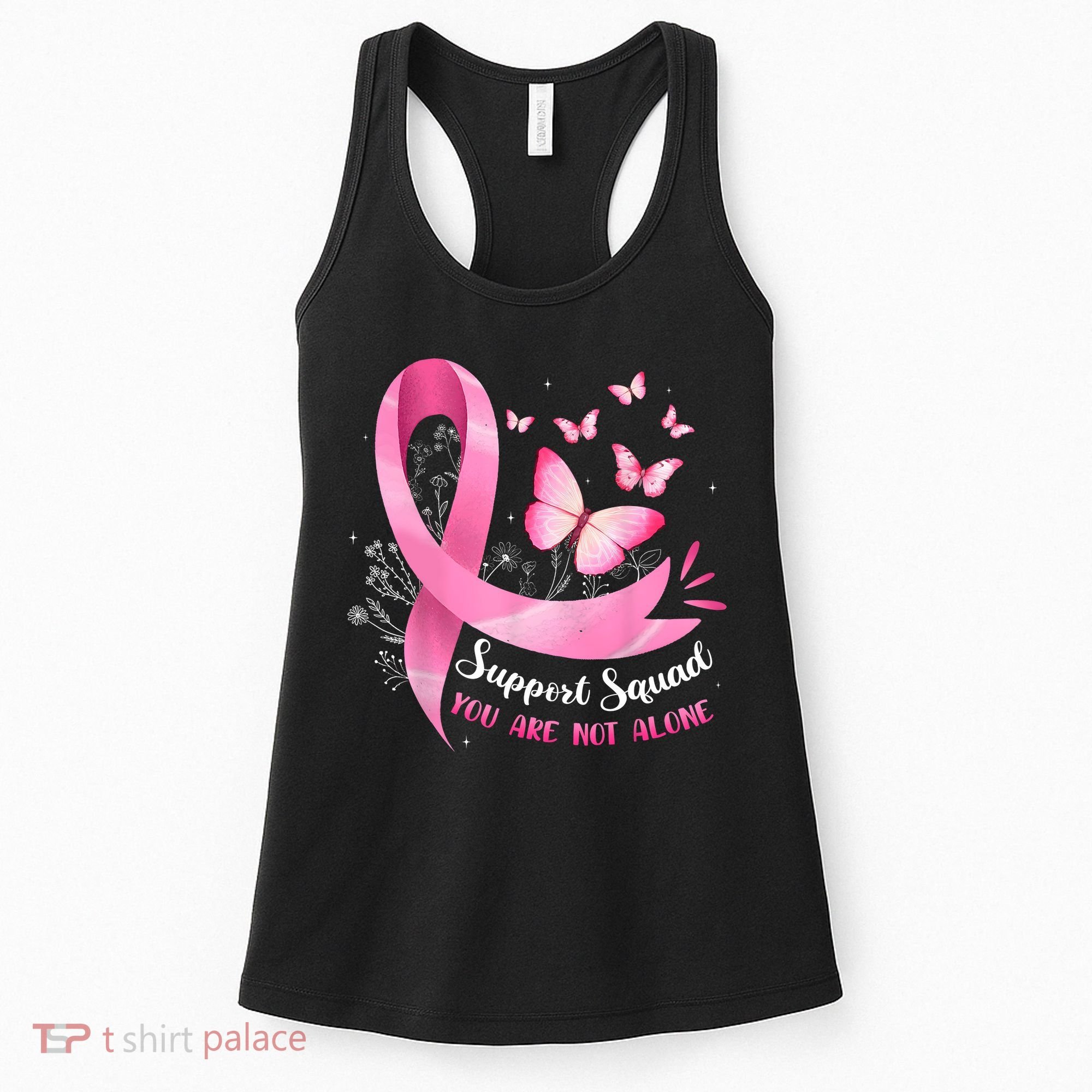 Support Squad Breast Cancer Awareness Pink Ribbon Butterfly Women's Tank Top