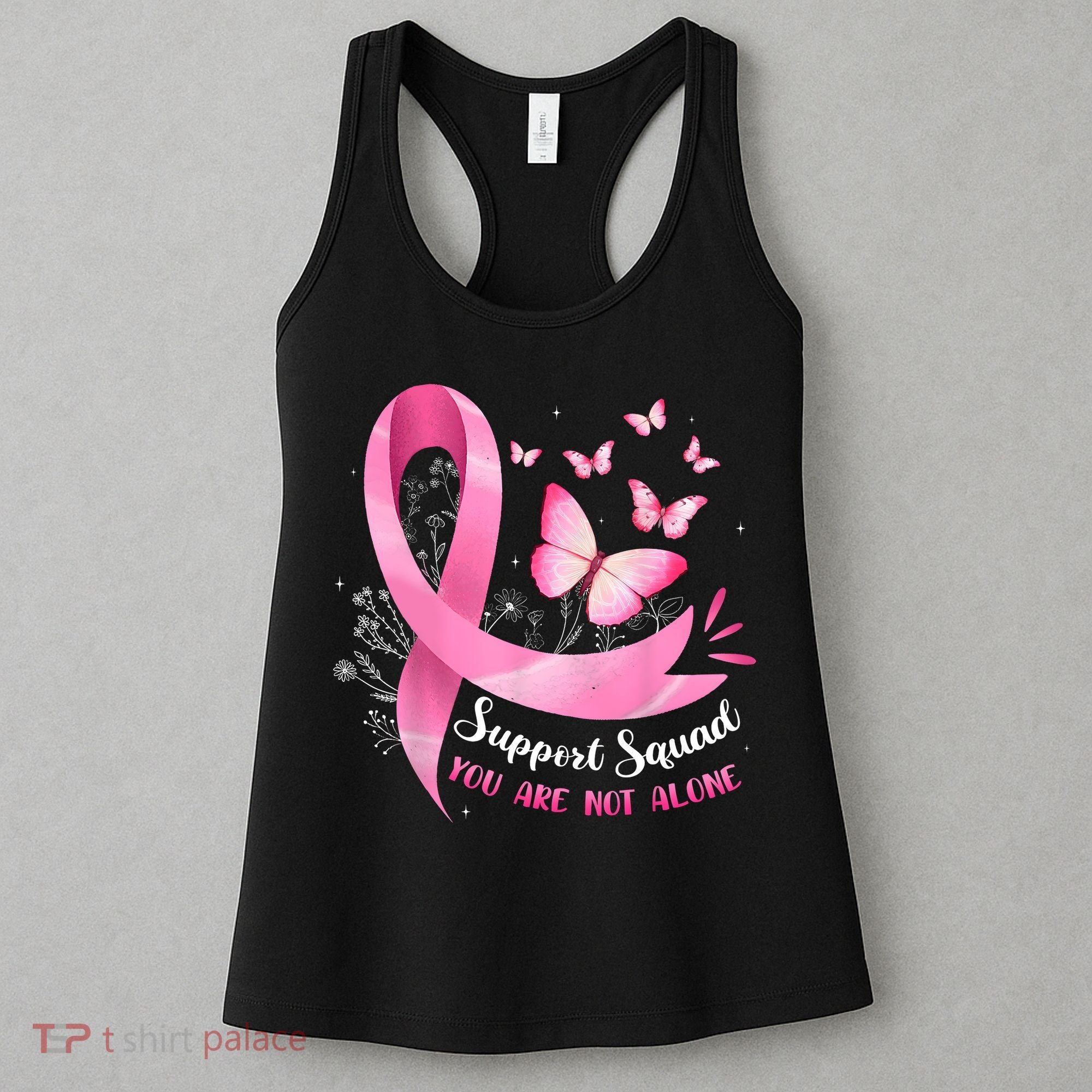 Support Squad Breast Cancer Awareness Pink Ribbon Butterfly Women's Tank Top