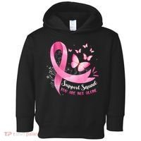 Support Squad Breast Cancer Awareness Pink Ribbon Butterfly Toddler Hoodie thumb 0