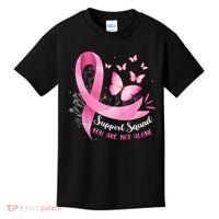 Support Squad Breast Cancer Awareness Pink Ribbon Butterfly Kids T-Shirt thumb 0