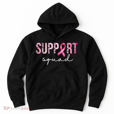 Support Squad Breast Cancer Leopard Ribbon Hoodie