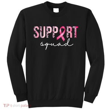 Support Squad Breast Cancer Leopard Ribbon Sweatshirt