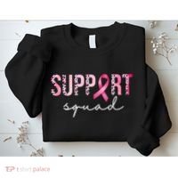 Support Squad Breast Cancer Leopard Ribbon Sweatshirt thumb 2