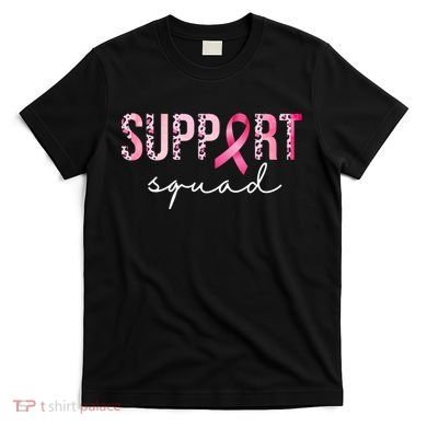 Support Squad Breast Cancer Leopard Ribbon T-Shirt