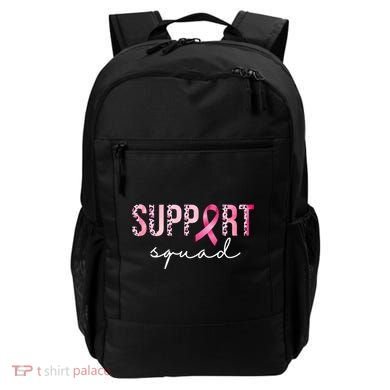 Support Squad Breast Cancer Leopard Ribbon Backpack