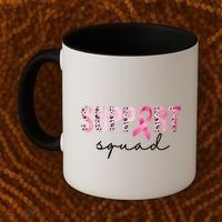 Support Squad Breast Cancer Leopard Ribbon Coffee Mug thumb 2