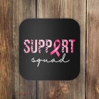 Support Squad Breast Cancer Leopard Ribbon Coaster thumb 0