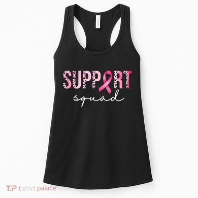 Support Squad Breast Cancer Leopard Ribbon Women's Tank Top
