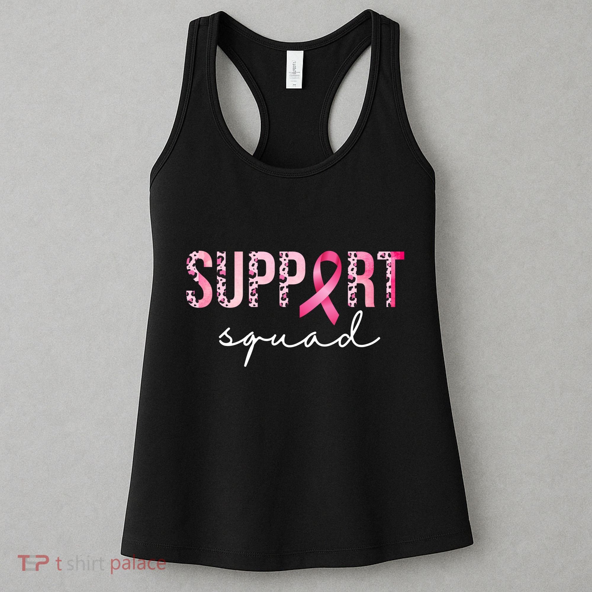 Support Squad Breast Cancer Leopard Ribbon Women's Tank Top
