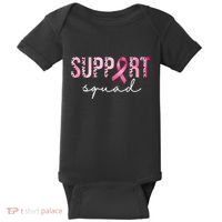 Support Squad Breast Cancer Leopard Ribbon Baby Bodysuit thumb 0