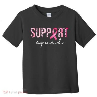Support Squad Breast Cancer Leopard Ribbon Toddler T-Shirt