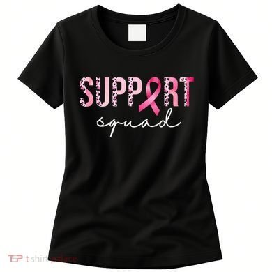 Support Squad Breast Cancer Leopard Ribbon Women's T-Shirt