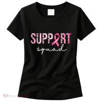 Support Squad Breast Cancer Leopard Ribbon Women's T-Shirt thumb 0