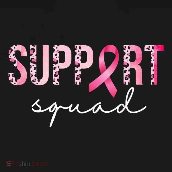 Support Squad Breast Cancer Leopard Ribbon Women's T-Shirt