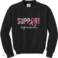 Support Squad Breast Cancer Leopard Ribbon Kids Sweatshirt thumb 0
