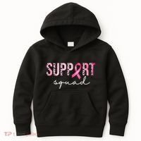 Support Squad Breast Cancer Leopard Ribbon Kids Hoodie thumb 0