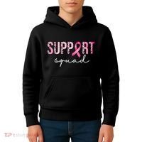 Support Squad Breast Cancer Leopard Ribbon Kids Hoodie thumb 4
