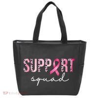 Support Squad Breast Cancer Leopard Ribbon Tote Bag thumb 0