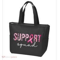 Support Squad Breast Cancer Leopard Ribbon Tote Bag thumb 3