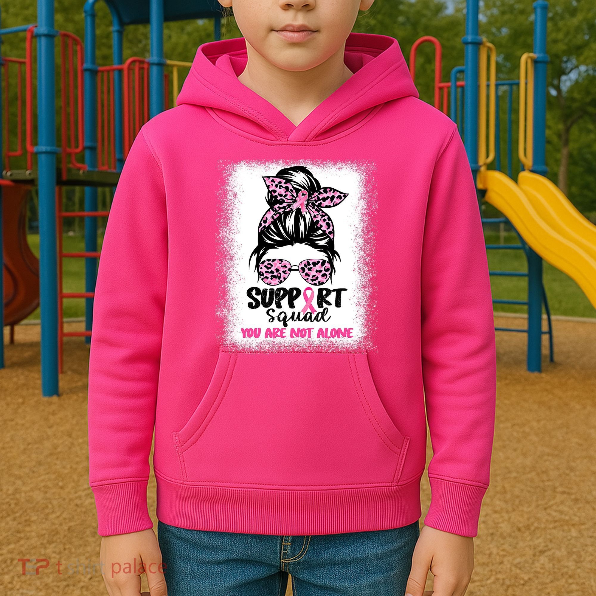 Support Squad Breast Cancer Awareness Kids Hoodie