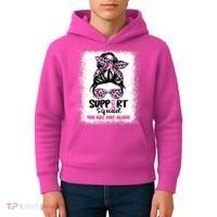 Support Squad Breast Cancer Awareness Kids Hoodie thumb 4