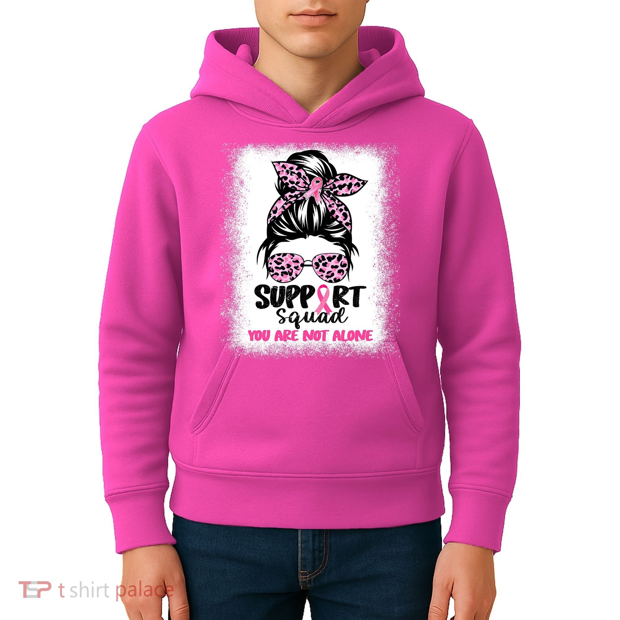 Support Squad Breast Cancer Awareness Kids Hoodie