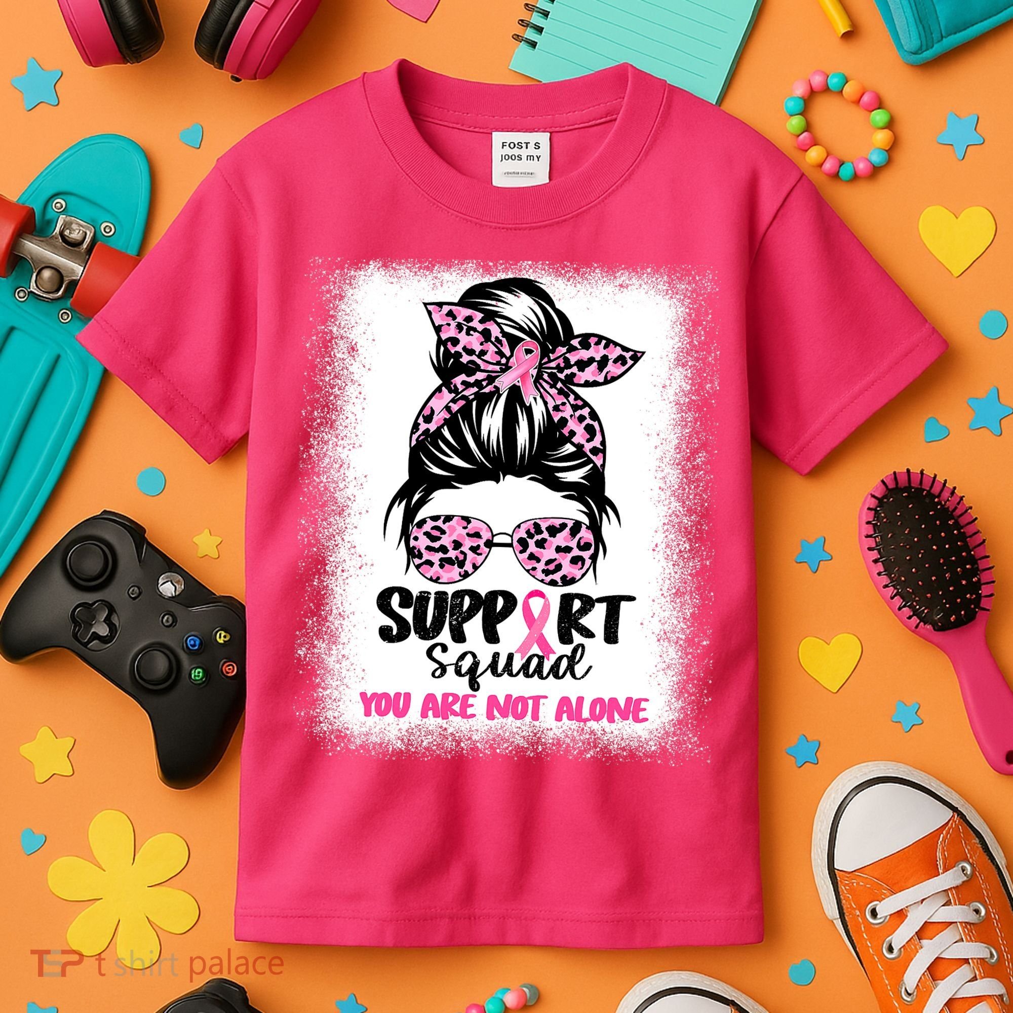 Support Squad Breast Cancer Awareness Kids T-Shirt