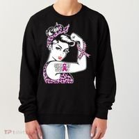 Support Squad Breast Cancer Warrior Pink Ribbon Leopard Women's Sweatshirt thumb 0
