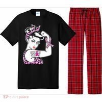 Support Squad Breast Cancer Warrior Pink Ribbon Leopard Pajama Set thumb 0