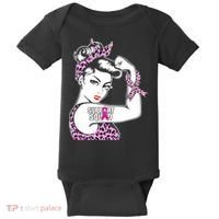 Support Squad Breast Cancer Warrior Pink Ribbon Leopard Baby Bodysuit thumb 0