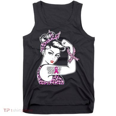 Support Squad Breast Cancer Warrior Pink Ribbon Leopard Tank Top