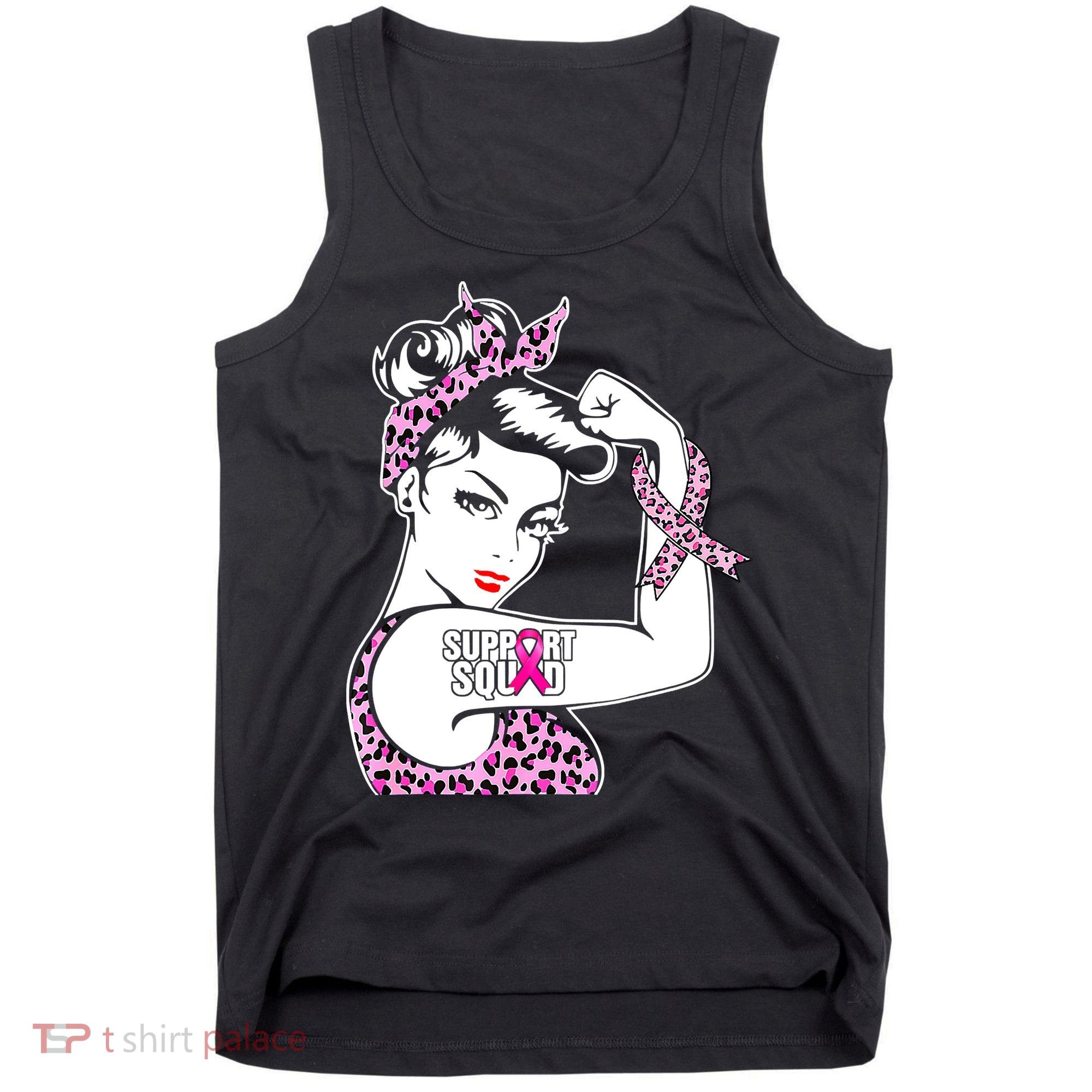 Support Squad Breast Cancer Warrior Pink Ribbon Leopard Tank Top