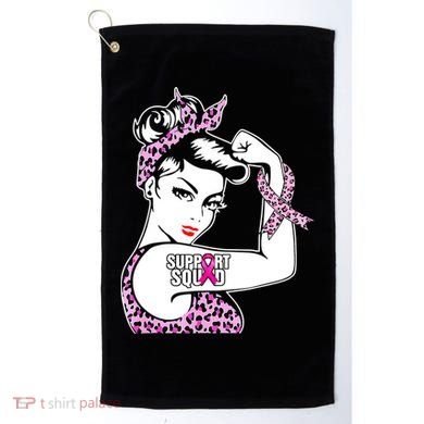 Support Squad Breast Cancer Warrior Pink Ribbon Leopard Golf Towel