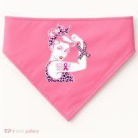 Support Squad Breast Cancer Warrior Pink Ribbon Leopard USA-Made Doggie Bandana thumb 0