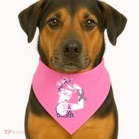 Support Squad Breast Cancer Warrior Pink Ribbon Leopard USA-Made Doggie Bandana thumb 1