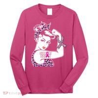 Support Squad Breast Cancer Warrior Pink Ribbon Leopard Long Sleeve Shirt thumb 0