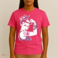Support Squad Breast Cancer Warrior Pink Ribbon Leopard T-Shirt thumb 4