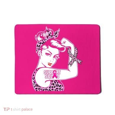 Support Squad Breast Cancer Warrior Pink Ribbon Leopard Mousepad
