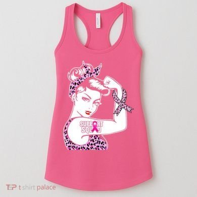 Support Squad Breast Cancer Warrior Pink Ribbon Leopard Women's Tank Top