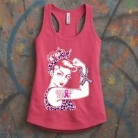 Support Squad Breast Cancer Warrior Pink Ribbon Leopard Women's Tank Top thumb 3