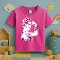 Support Squad Breast Cancer Warrior Pink Ribbon Leopard Toddler T-Shirt thumb 3