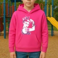 Support Squad Breast Cancer Warrior Pink Ribbon Leopard Kids Hoodie thumb 2