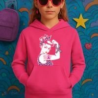 Support Squad Breast Cancer Warrior Pink Ribbon Leopard Kids Hoodie thumb 3