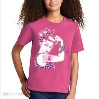 Support Squad Breast Cancer Warrior Pink Ribbon Leopard Kids T-Shirt thumb 2